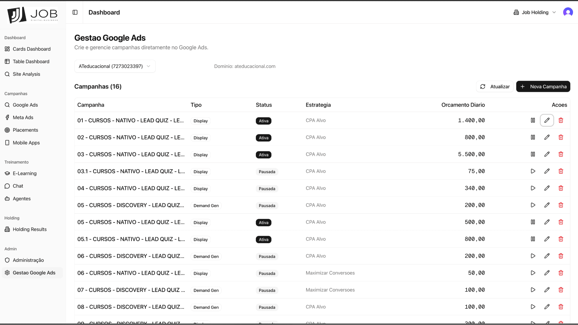 Campaign Management — create and manage campaigns directly in Google Ads